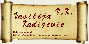 Vasilija Kadijević vizit kartica